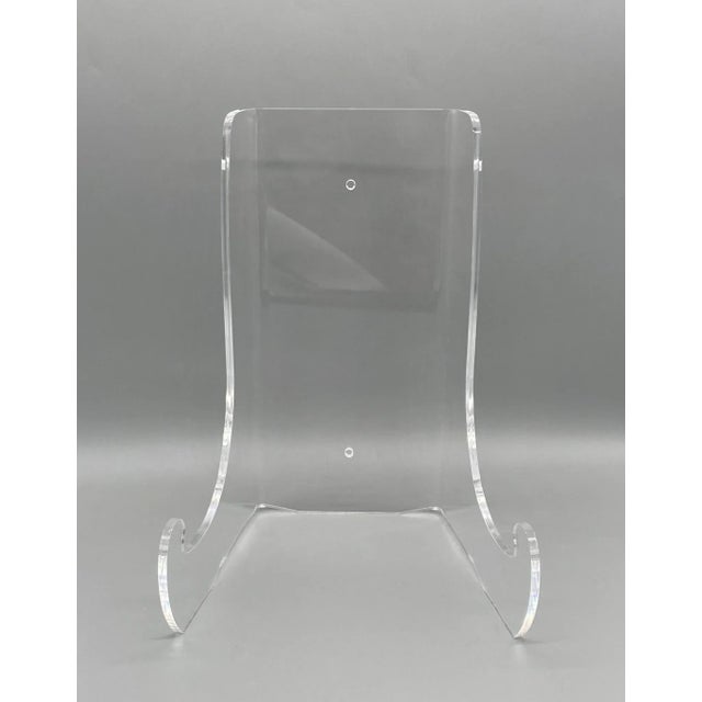 Oversized Contemporary Faux Malachite Charger/ Platter/ Bowl With Gold Accents and Acrylic Stand For Sale - Image 11 of 13