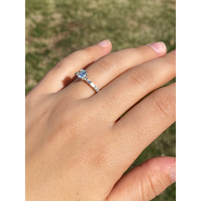 The One: Natural Diamond Engagement Ring in White Gold For Sale - Image 11 of 11