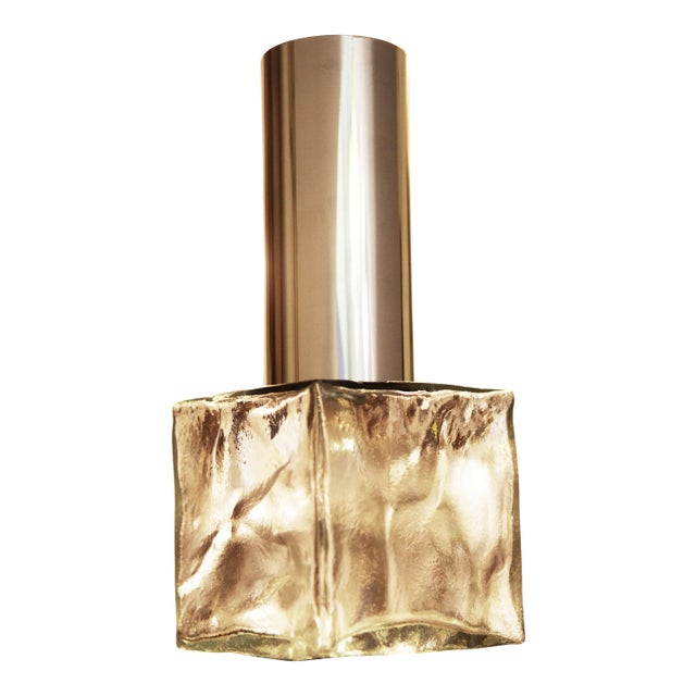 Vintage Glass and Steel Pendant Lamp by J.T. Kalmar For Sale