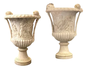 Grand Tour Carrara White Marble Vase, 1960s
