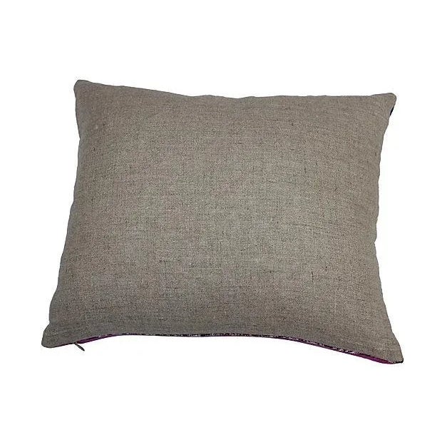 Colorful Striped Ikat Pillows - Pair For Sale - Image 4 of 5