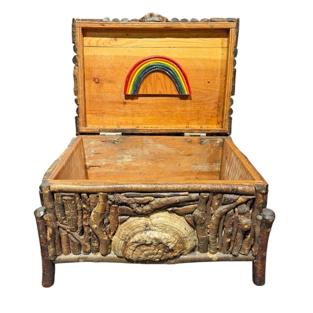 Adirondack Style Birch Twig and Mushroom Box For Sale - Image 12 of 13