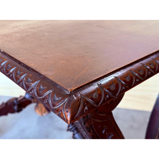 19th Century Ebonized Baroque Spanish Side Table with Lyre Legs For Sale - Image 13 of 18