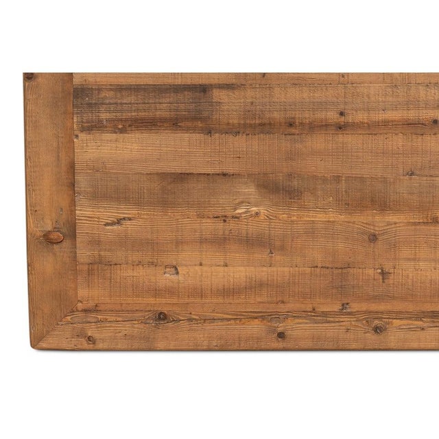 Tan Ming Style Square Coffee Table in Tan Reclaimed Pine For Sale - Image 8 of 11