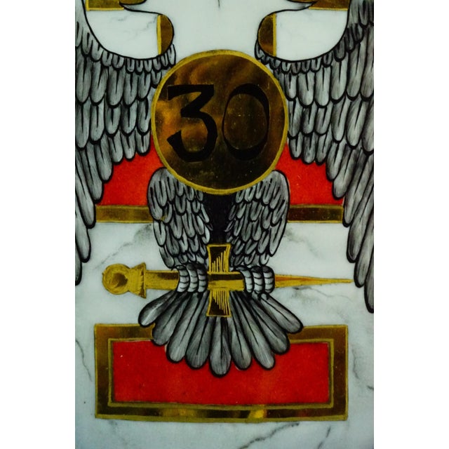 Brown 20th Century Heraldic Plaques in Ceramic on Wood by Antonella Salemi for Freemasonry Scottish Rite, 1970s, Set of 4 For Sale - Image 8 of 18