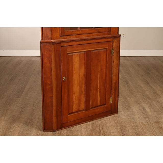 Federal Style Cherry Custom Quality Corner Cabinet For Sale - Image 10 of 18