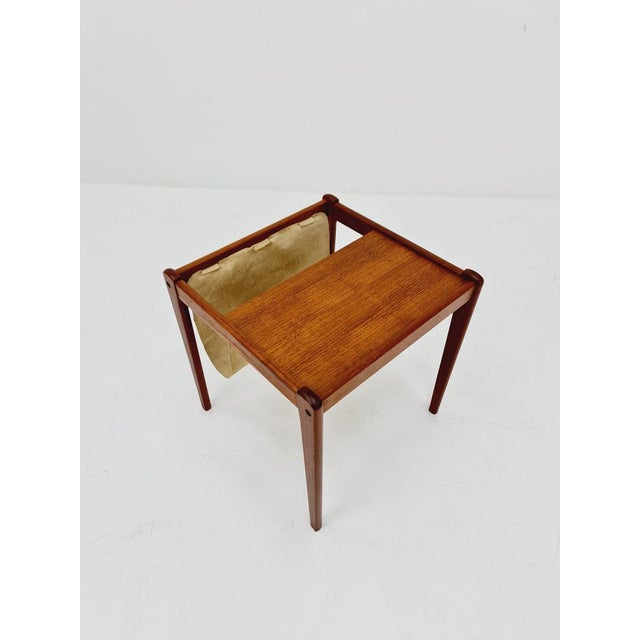 Mid-Century Danish Teak Side Table with Magazine Rack, 1960s For Sale - Image 10 of 11