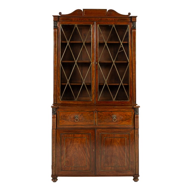 English Regency Bookcase in Mahogany For Sale
