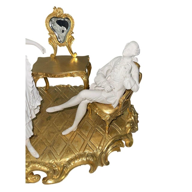 19th Century Sèvres Biscuit Porcelain & Gilt Bronze Figural Group For Sale - Image 4 of 10