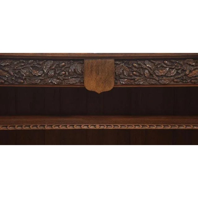 Carved Oak Open Bookcase For Sale - Image 11 of 16