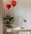 Ceramic Red Glossy Ceramic Heart Balloon Sculpture For Sale - Image 7 of 11