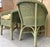 Shabby Chic Late 20th Century Pair of Hollywood Production Sage Green Wicker Tub Armchairs For Sale - Image 3 of 5