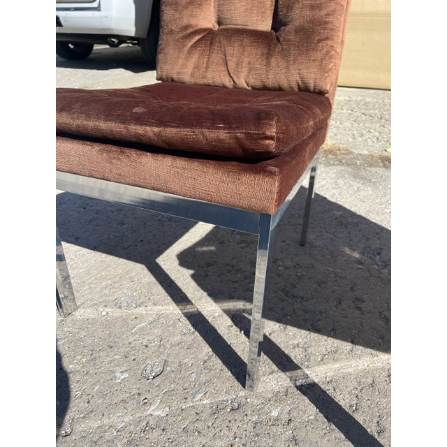 Late 20th Century Design Institute of America Chrome Side Chairs in the Style of Milo Baughman - a Pair For Sale - Image 9 of 13