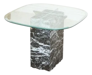 Marble and Chrome Italian Coffee Table