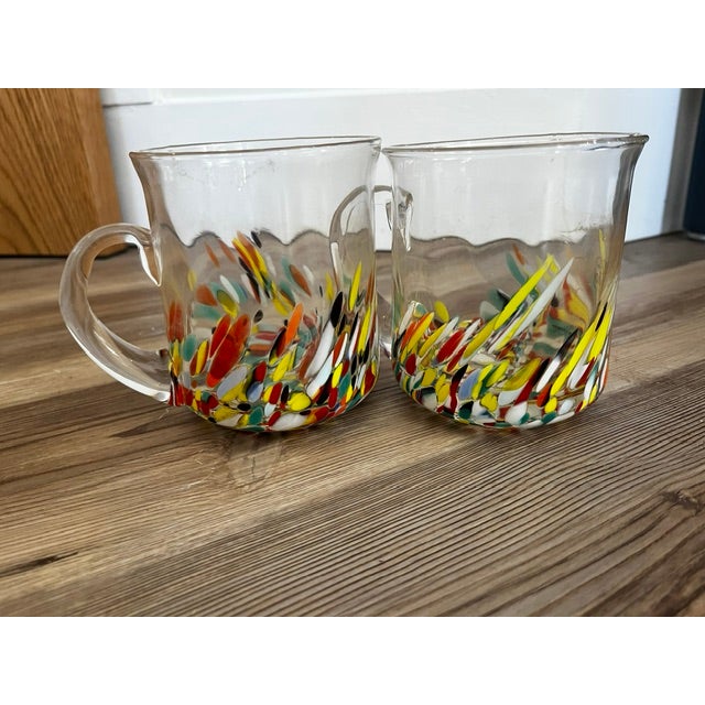 Late 20th Century Late 20th Century Hand-Blown Murano Glass Mugs - a Pair For Sale - Image 5 of 9