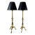 Vintage Brass Tripod Slipper Footed Buffet Table Lamps, a Pair For Sale