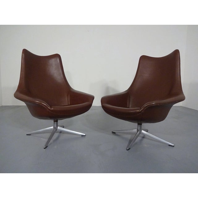 Danish Pirouette Swivel Chair in Leather by H. W. Klein for Bramin, 1960s For Sale - Image 18 of 18