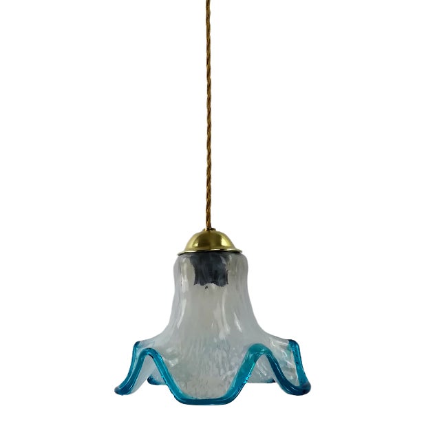 Italian Hanging Lamp with Opal Glass Shade, 1950s For Sale