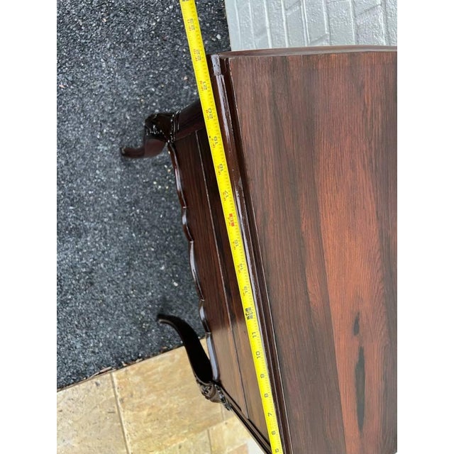 Wood Antique Rococo Style Sewing Quilting Box Table With Lift Top For Sale - Image 7 of 11