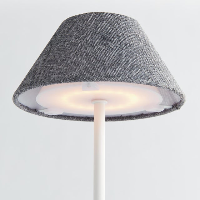 2020s Alluna Cordless Led Lamp 14" - Gray Linen Shade/White Base For Sale - Image 5 of 11