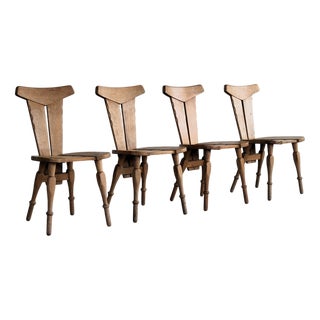 Vintage Brutalist Dining Chairs, 1960s, Set of 4 For Sale