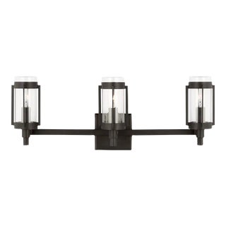 Lauren Ralph Lauren by Visual Comfort Studio Flynn 3-Light Bath Vanity Sconce in Aged Iron For Sale