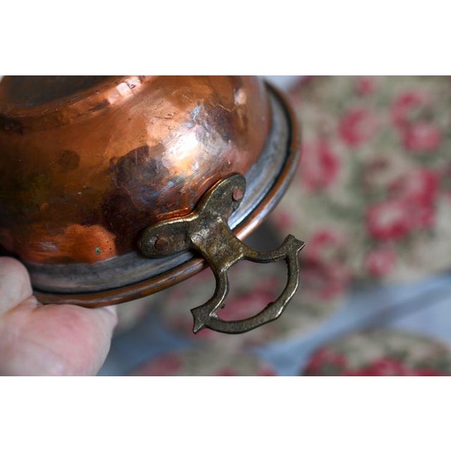 Antique Copper and Brass Handled Primitive Bowl For Sale In Washington DC - Image 6 of 9