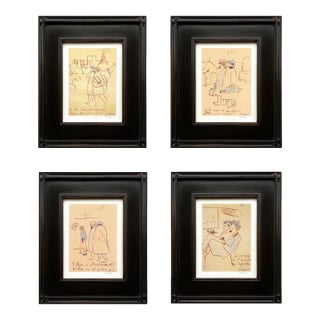 Pablo Picasso Trip to Paris Set of 4 Framed For Sale