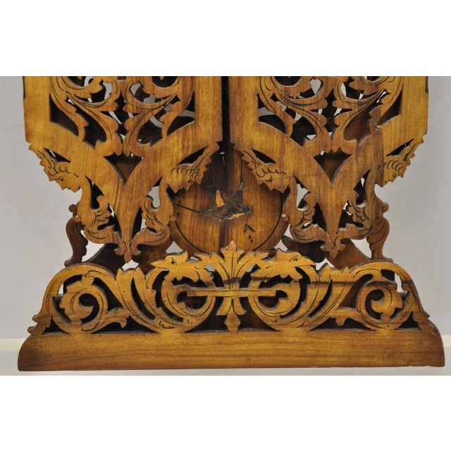 19th C Italian Sorrento Folding Marquetry Inlay Small Picture Frame Wall Mirror For Sale - Image 11 of 12