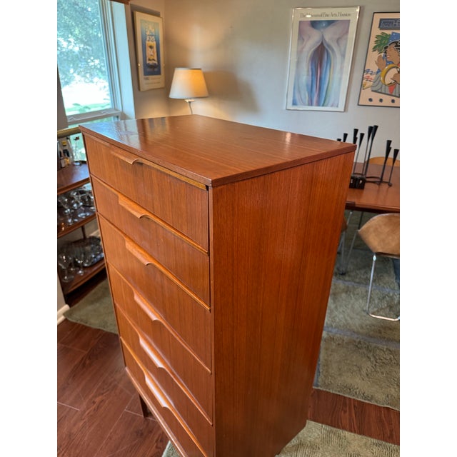 1960s A Mid Century Modern Tallboy in Teak by Austinsuite, Circa 1960s, Attributed For Sale - Image 5 of 12