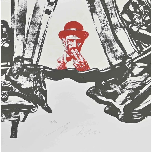 Mino Trafeli, Composition, Lithograph, 1980s For Sale