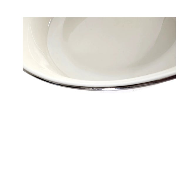 Lenox Lenox Solitaire Round Serving Bowl Fine China Platinum For Sale - Image 4 of 7