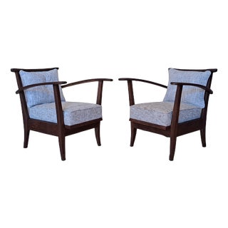 Uluv Oak Armchairs, Czech Mid-Century 1950s from Uluv Krásná Jizba, Set of 2 For Sale