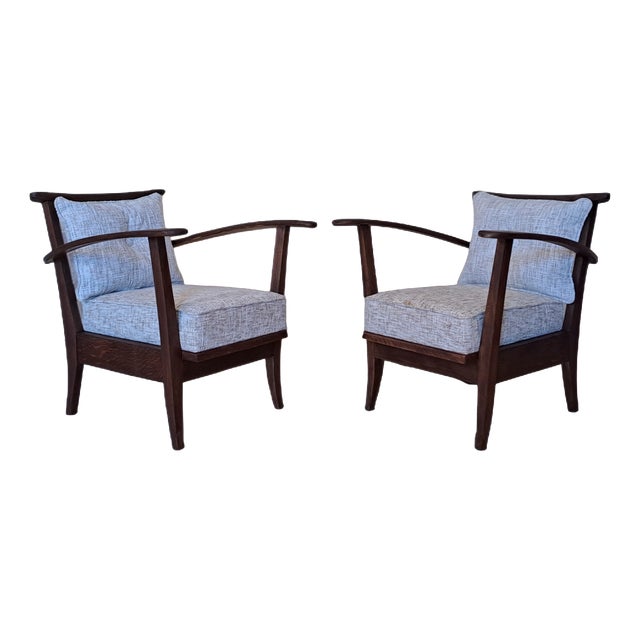 Uluv Oak Armchairs, Czech Mid-Century 1950s from Uluv Krásná Jizba, Set of 2 For Sale
