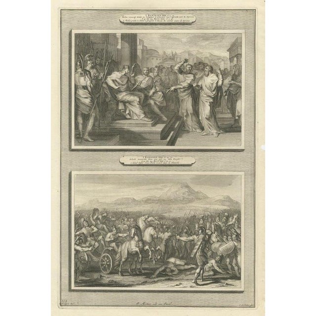 Pieter Mortier, Micaiah's Prophecy and Death of King Ahab in Battle, Pieter 1700, Engraving For Sale - Image 12 of 12