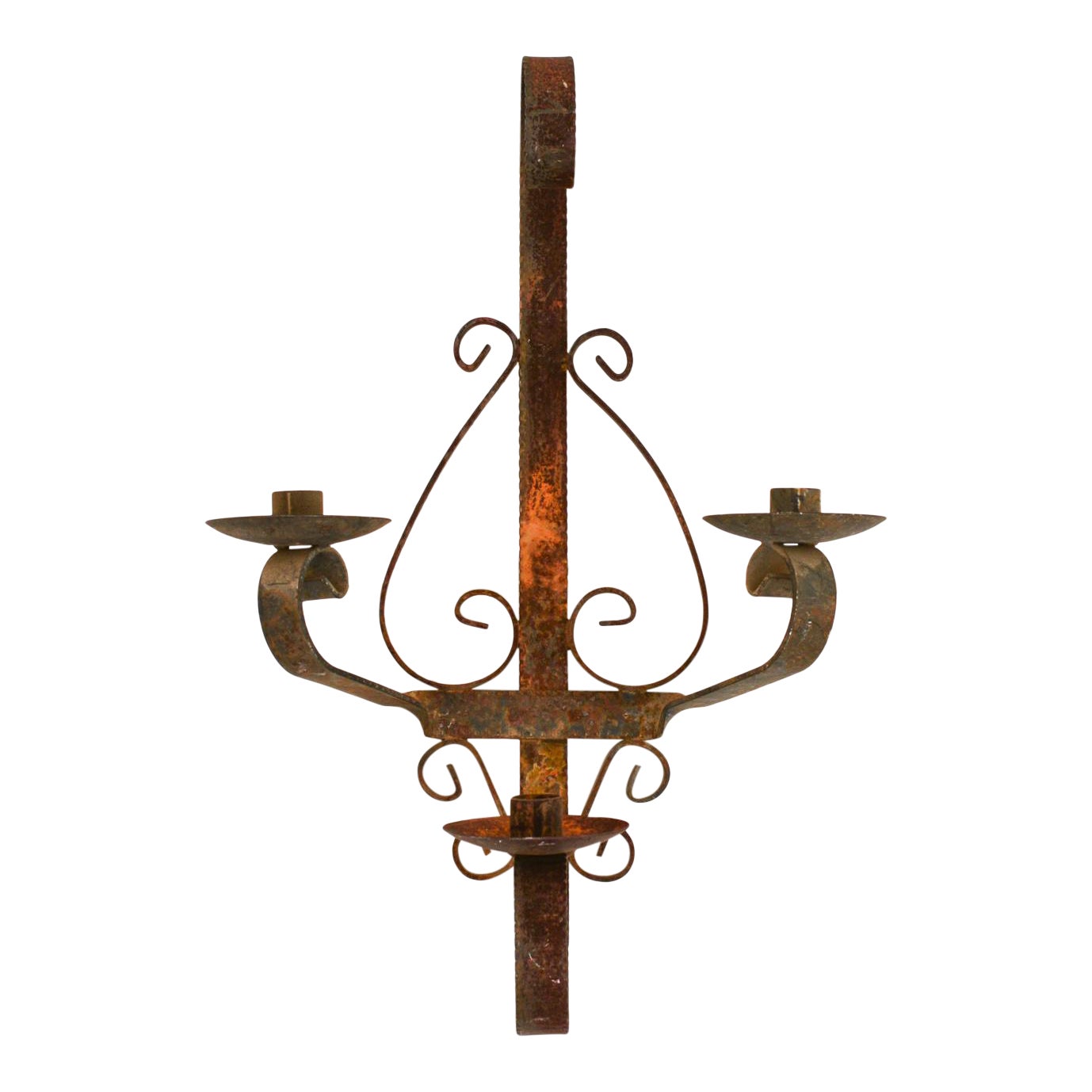 Rustic Iron Wall Sconce Candle Holder Chairish