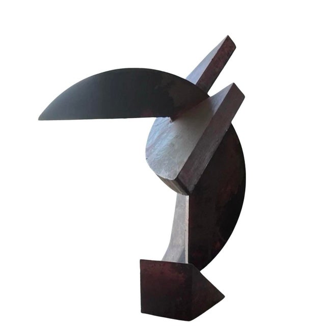 Red Contemporary Abstract Steel Sculpture by Simi Dabah (16" High) For Sale - Image 8 of 9