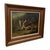 Vintage oil painting depicting two collie dogs standing together in a wooded landscape. The composition features one sable...