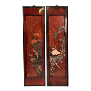 Pair of Mid Century Carved Panels, Taiwan (Republic of China Period)