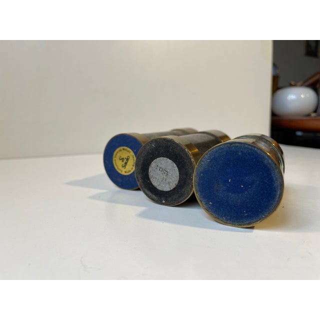 1960s Mid-Century Natural Stone and Brass Candleholders from Saulo Norway, 1960s, Set of 3 For Sale - Image 5 of 8