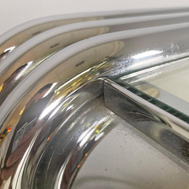 Italian Modern Console in Steel and Glass, 1970s For Sale - Image 6 of 9