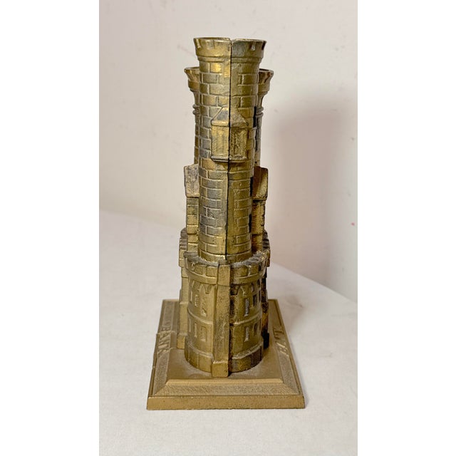 Rare Antique 1910 John Harper & Co. Castle With Two Towers Cast Iron Still Bank For Sale - Image 10 of 12