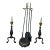 Traditional Vintage Federal Style Fireplace Andirons & 4 Pc Tool Set Cast Iron Brass For Sale - Image 3 of 14