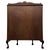 Brown Early 20th Century Antique English Edwardian Demi-Lune Glazed Vitrine Cabinet For Sale - Image 8 of 9
