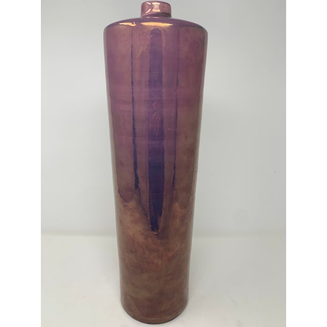 1990s Iridescent Tapered Vase For Sale - Image 4 of 11
