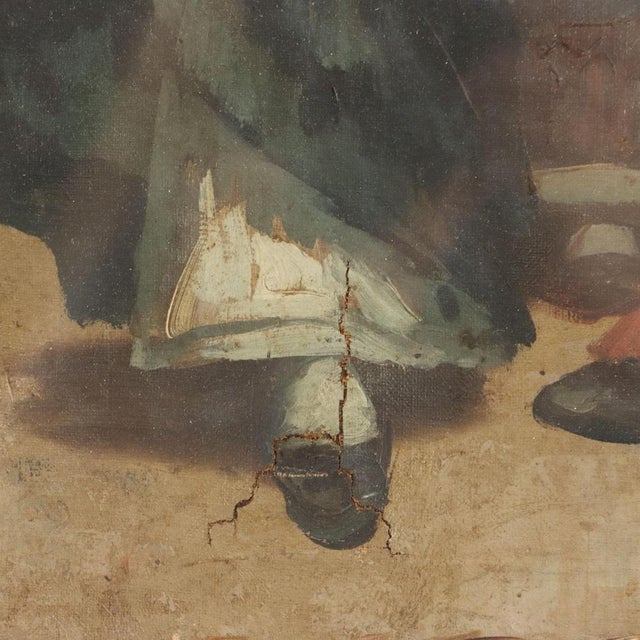 Three Female Figures, Oil on Canvas, Framed For Sale - Image 6 of 9