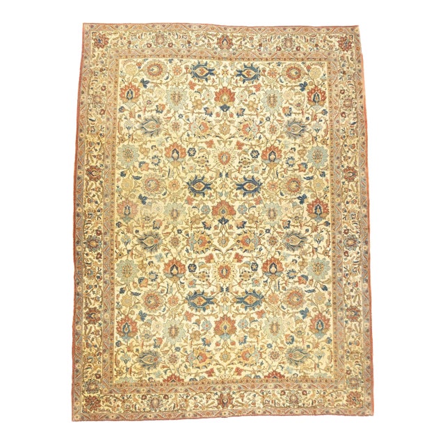 Extremely Fine Antique Persian Tehran Wool Rug 7'10'' X 10'5'' For Sale
