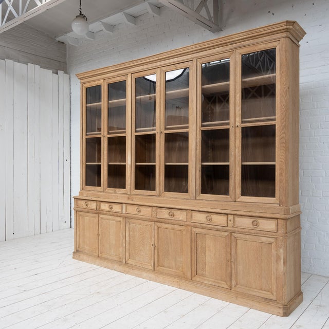 French Oak 12-Door Bookcase, 1920s For Sale - Image 4 of 12