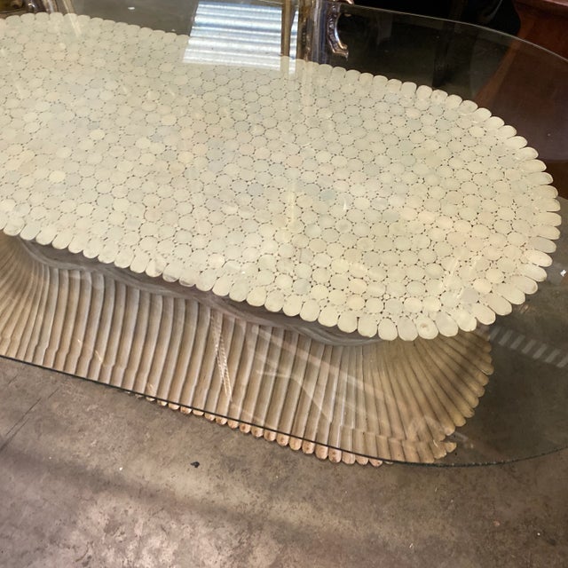 1970s McGuire White Wheat Coffee Table For Sale - Image 12 of 13
