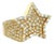 1990s Italian Diamond Star Cocktail Ring in 18k Yellow Gold, Size 7 For Sale